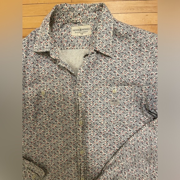 Men’s All-Over Floral Print Button-Up by Ralph Lauren Denim & Supply in Sz. L - Picture 2 of 5